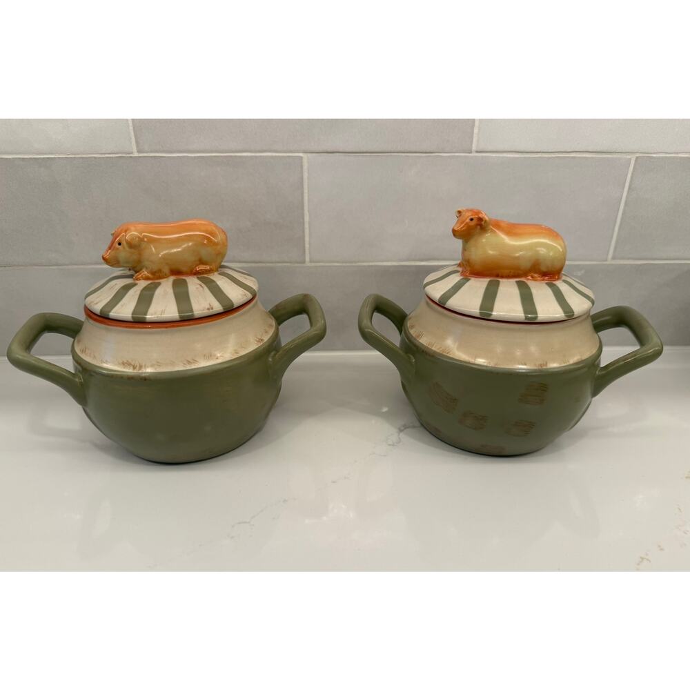 Nikko Country Market‎ Individual Soup Tureens with Lid Cow and Pig